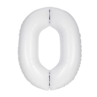 Matte White 0 Number Foil Balloon 34