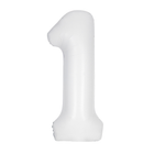 Matte White 1 Number Foil Balloon 34