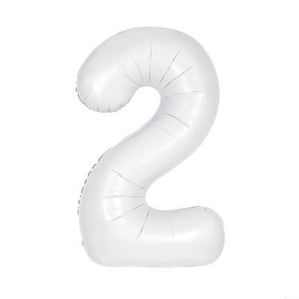 Matte White 2 Number Foil Balloon 34"