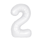 Matte White 2 Number Foil Balloon 34