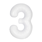 Matte White 3 Number Foil Balloon 34