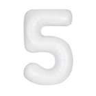 Matte White 5 Number Foil Balloon 34