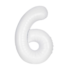 Matte White 6 Number Foil Balloon 34