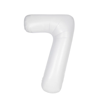 Matte White 7 Number Foil Balloon 34"