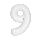 Matte White 9 Number Foil Balloon 34
