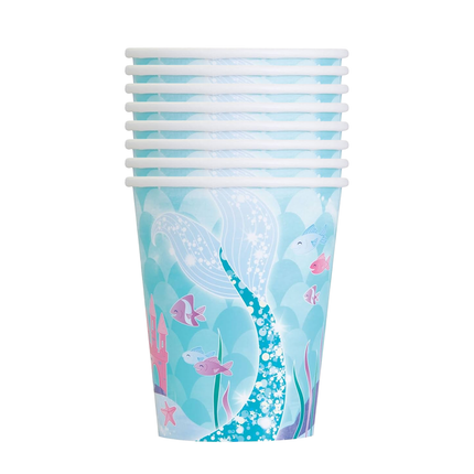 Mermaid 9oz Paper Cups, 8ct