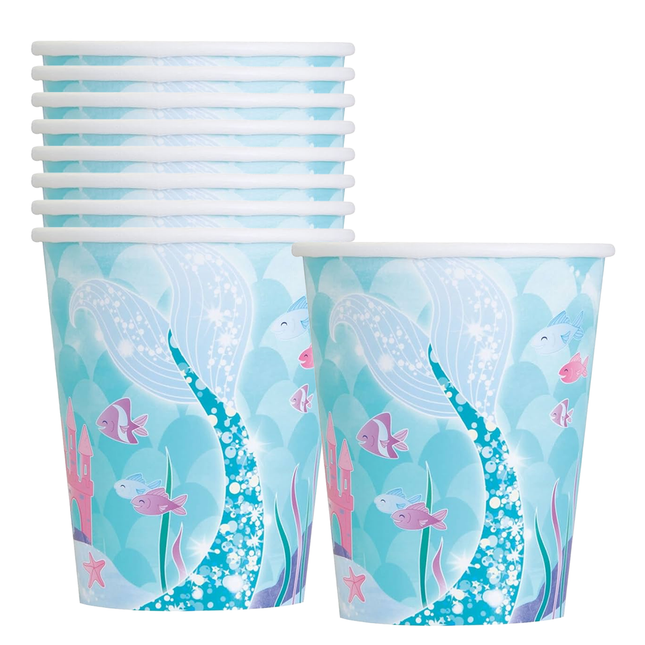 Mermaid 9oz Paper Cups, 8ct