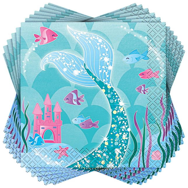 Mermaid Beverage Napkins, 16ct