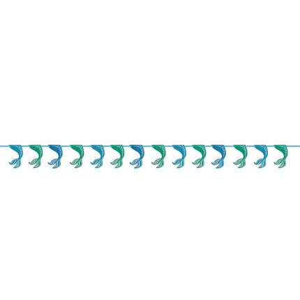 Mermaid Glitter Garland Banner, 9 ft