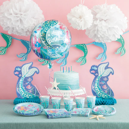 Mermaid Glitter Garland Banner, 9 ft