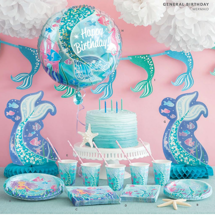 Mermaid Honeycomb Centerpiece, 14"