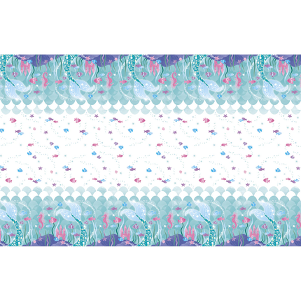 Mermaid Rectangular Plastic Table Cover, 54" x 84"