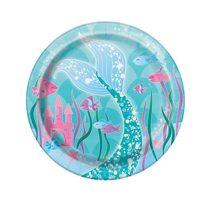 Mermaid Round Dessert Plates 7", 8ct