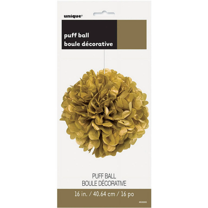 Metallic Gold Solid Hanging Tissue Pom Pom 16"