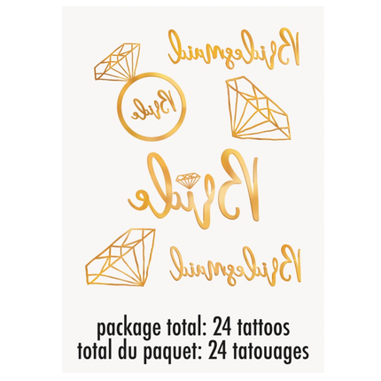 Metallic Foil Bachelorette Party Tattoos, 24ct