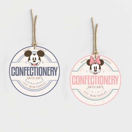 Mickey & Minnie Cardstock Confectionery Candy Labels 10 ct