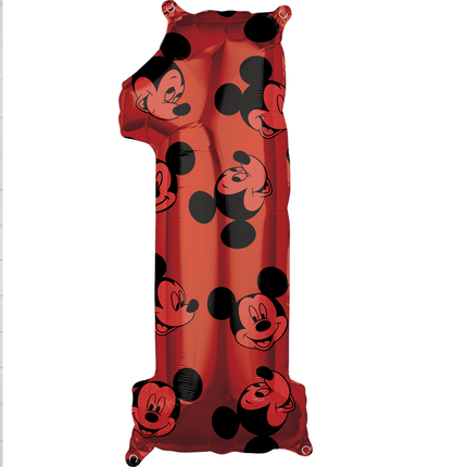 Mickey Mouse 1 Number Foil Balloon 26″
