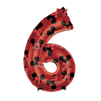 Mickey Mouse 6 Number Foil Balloon 26″