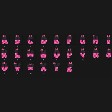 Mickey Mouse Family Doodle Alphabet Letters PNG Bundle Instant Download