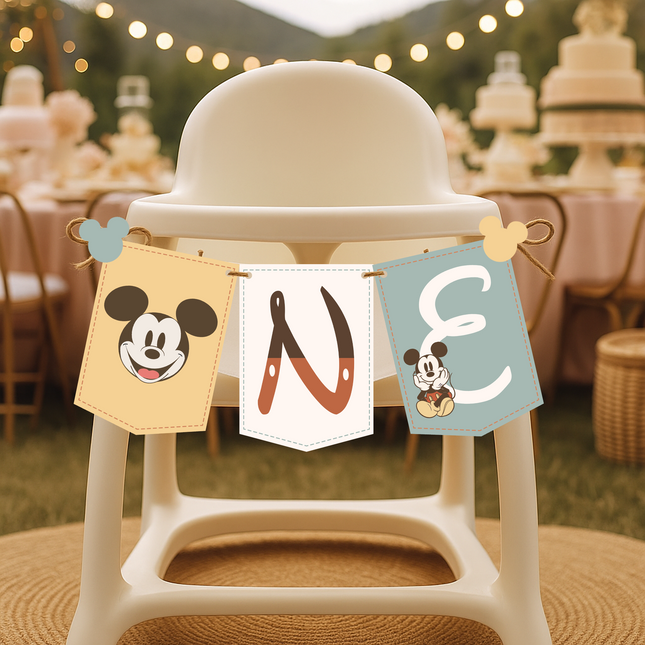 Mickey 1st Birthday High Chair Banner