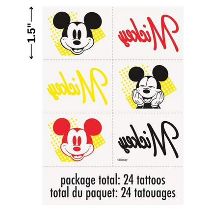 Mickey Mouse Tattoos - Pack of 24