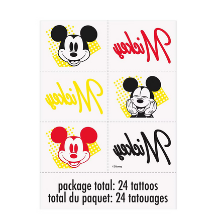 Mickey Mouse Tattoos - Pack of 24