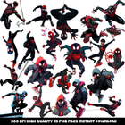 45 Miles Morales High Quality Clipart Png Files Instant Download
