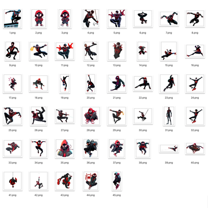 45 Miles Morales High Quality Clipart Png Files Instant Download