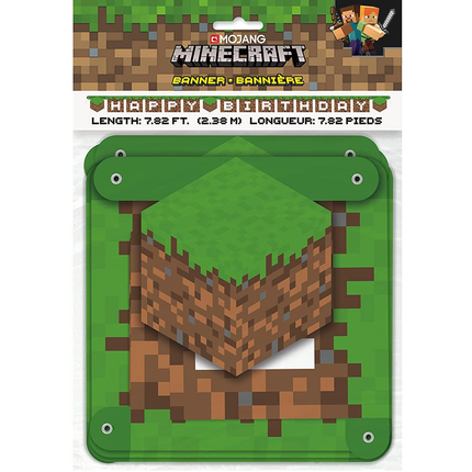 Minecraft Happy Birthday Banner 6.5 ft