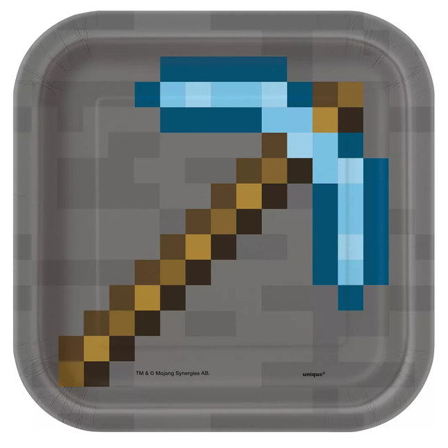 Minecraft Paper Party Snack Plates  7",  8 ct