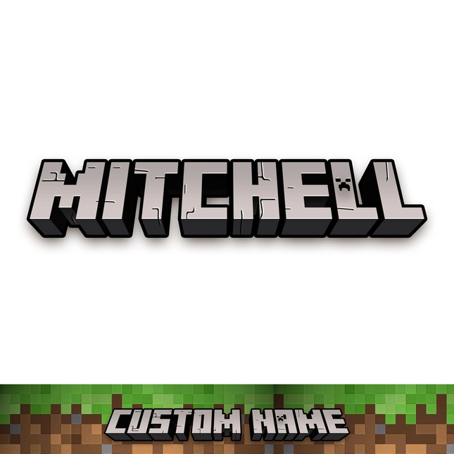 Minecraft Custom Name Logo PNG - Digital Download