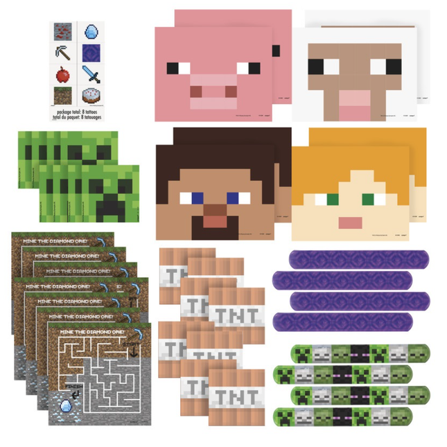 Minecraft Birthday Party Favor Kit, 48pc