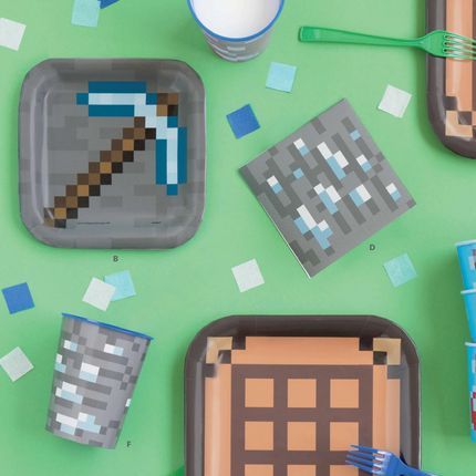 Minecraft Paper Party Snack Plates  7",  8 ct