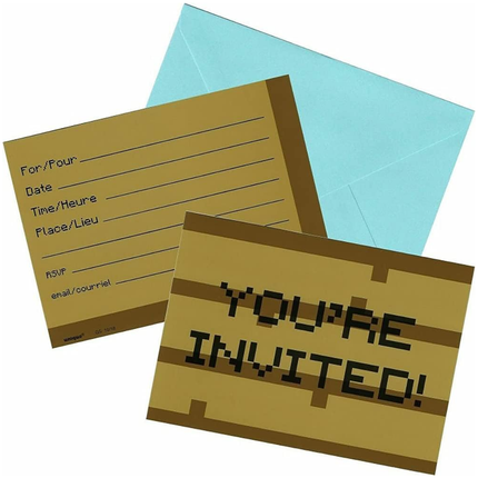 Minecraft Invitations 8 ct