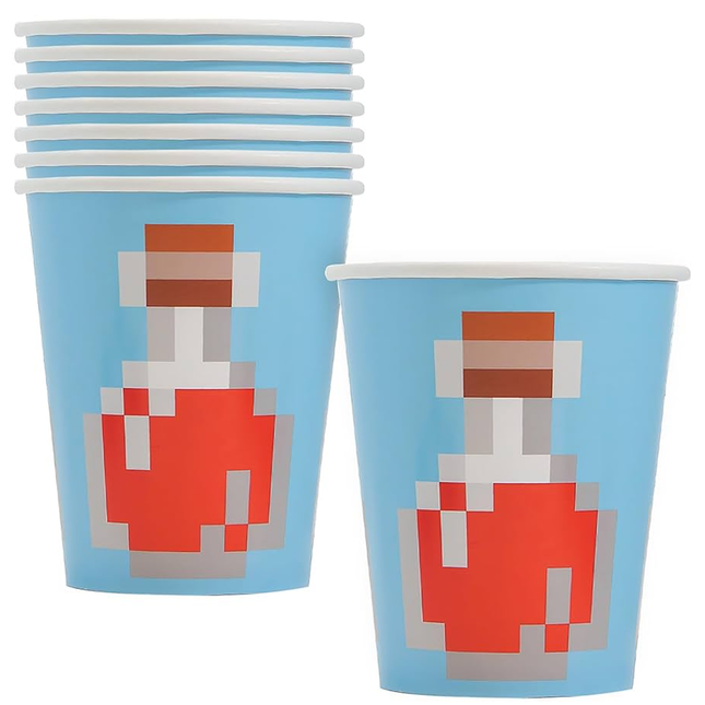 Minecraft Paper Cups 9 oz, 8 per package