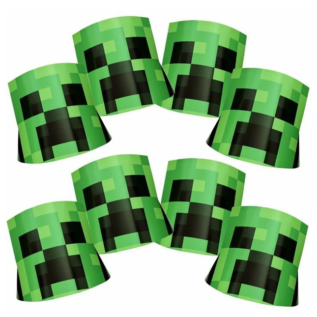 Minecraft Party Hats, 8 ct