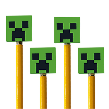 Minecraft Pencil Erasers, 4 ct