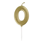 Mini Metallic Gold Number 0 Pick Birthday Candle