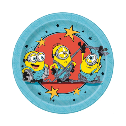 Minions 3 Round Dessert Plates 7" 8ct