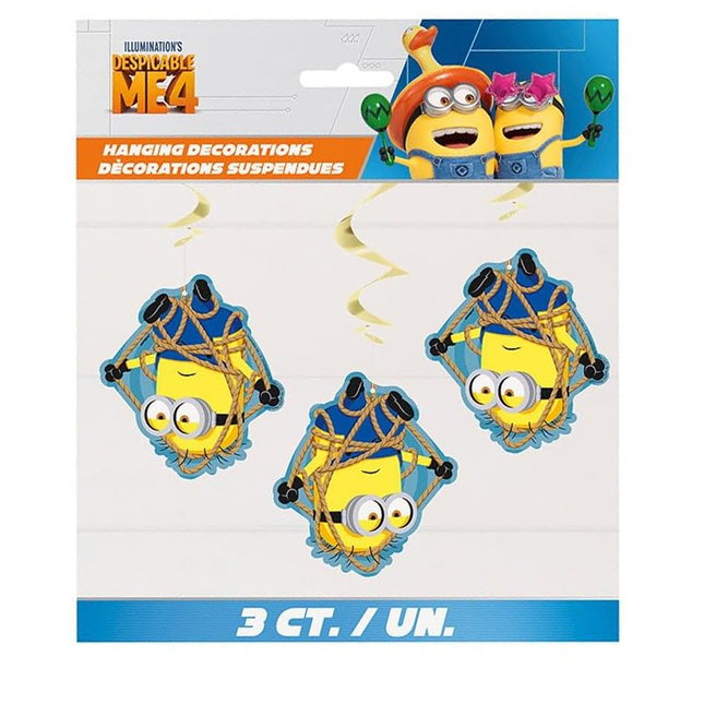 Minions Despicable Me Hanging Swirl Decorations 3 pcs