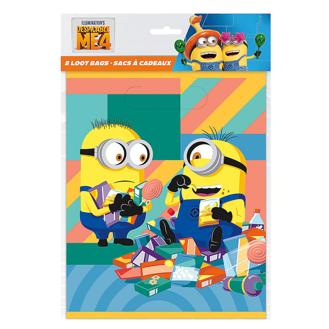 Minions Despicable Me Plastic Party Favor Bags - 8 Pc