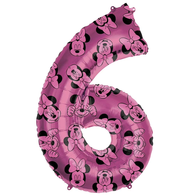 Minnie Mouse Number 6 Foil Balloon 34"