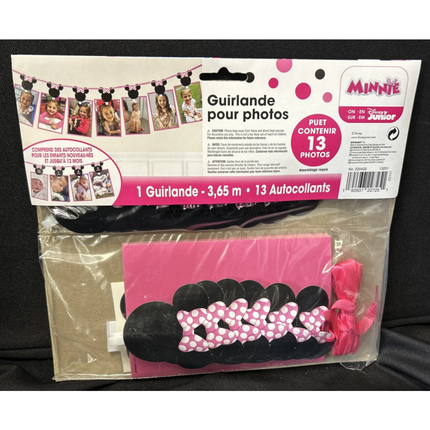 Minnie Mouse Disney Clubhouse Kids Birthday Photo Garland