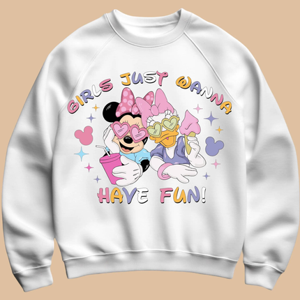 Minnie & Daisy Girls Just Wanna Have Fun PNG, SVG - Instant Download