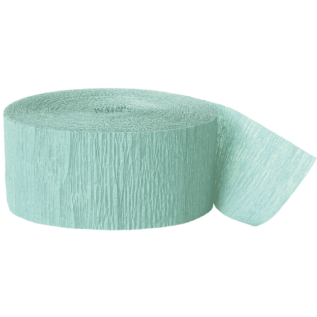 Mint Crepe Paper Streamer, 81 ft