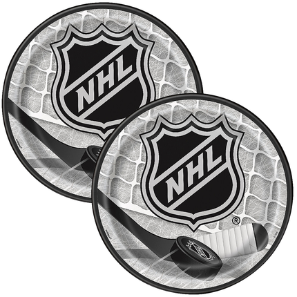 NHL Hockey set component: NHL Party Logo Disposable Paper Dessert Plates 7" - 8 Ct.