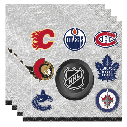 NHL Hockey set component: NHL Party Team Logo Paper Luncheon Napkins - 16 Ct.