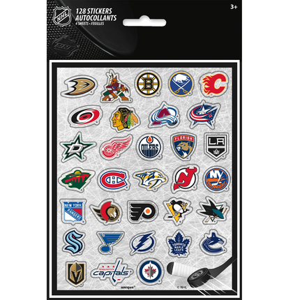 NHL™ Party Team Logo Stickers – 4 Sheets, 128 Stickers
