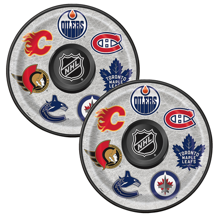 NHL Hockey set component: NHL™ Party Team Logo Paper Dinner Plates – 9", 8 Count