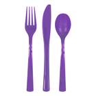 Neon Purple Solid Assorted Plastic Cutlery, 18ct